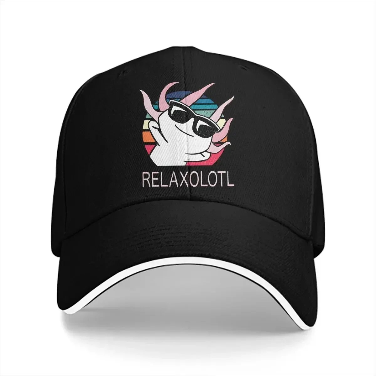 Summer Cap Sun Visor Relaxolotl (For Dark Backgrounds) Hip Hop Caps Axolotl Lover Cowboy Hat Peaked Hats