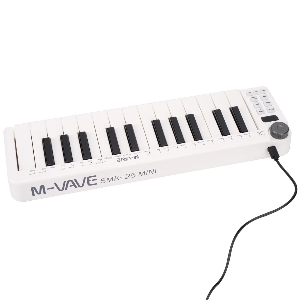 M-vave SMK-25 mini MIDI keyboard 25 velocity sensitive keys Support wireless/USB connection portable sequencer