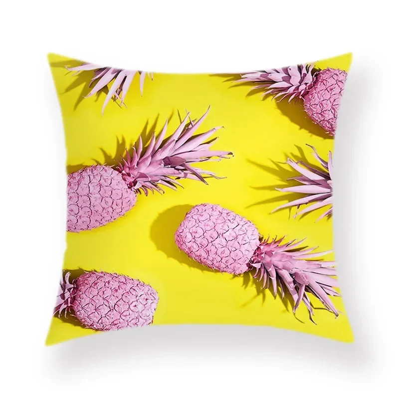 Boho Room Cartoon Pineapple throw pillow cover with short plush print living room sofa decoration cushion cover pillow covers