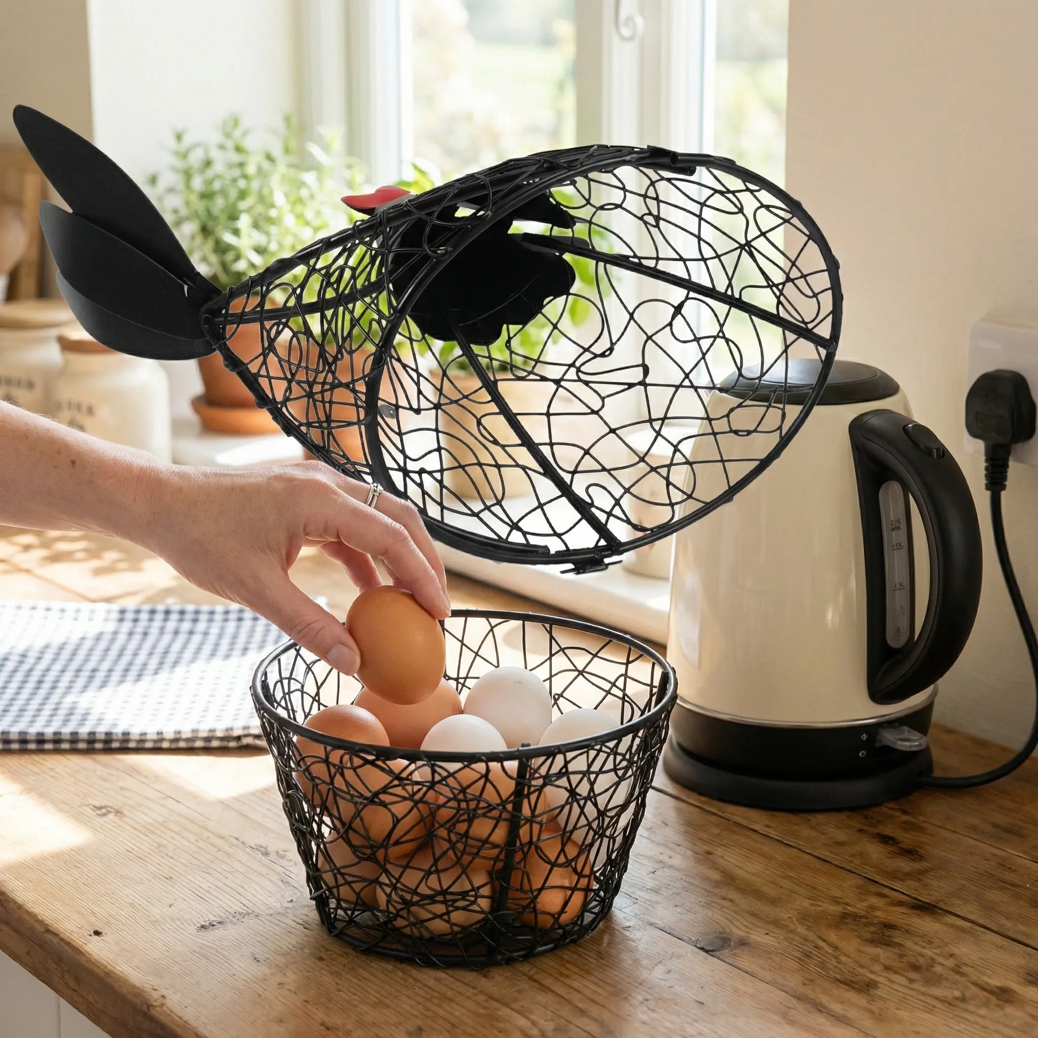 Food Storage Large Plastic Containers - Hen Style Metal Egg Basket Decorative