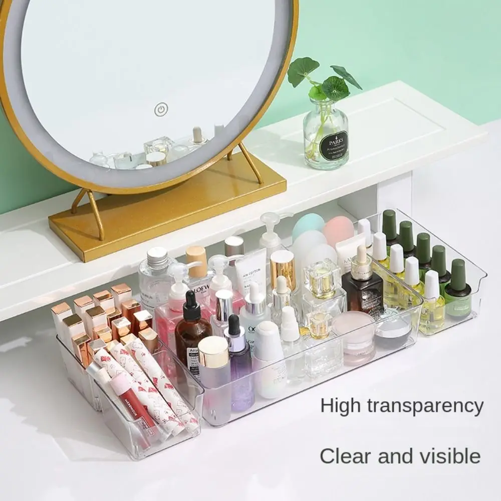 Transparent Transparent Desk Storage Box Wave Point Anti-Scratch Clear Drawer Organizer Plastic Large Capacity