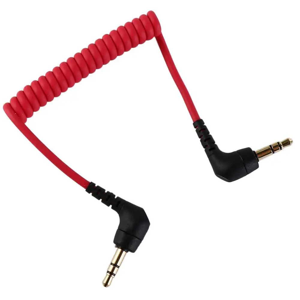 Vídeo micro-tipo microfone câmera acessórios trs para trs cabo de microfone enrolado microfone para câmera primavera 3.5mm cabo