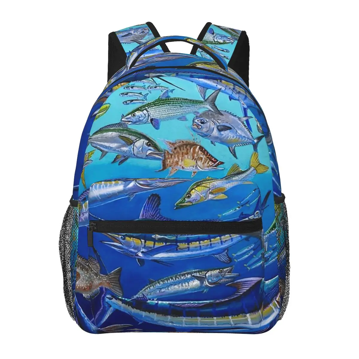 

Gamefish Collage Backpacks Boys Girls Bookbag Children School Bags Cartoon Laptop Rucksack Shoulder Bag Large Capacity