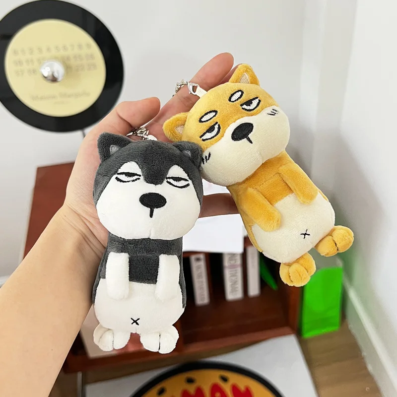 New Creative Personality Speechless Dog Plush Keychain Pendant Cartoon Cute Husky Dogs Backpack Pendant Best Birthday Gift