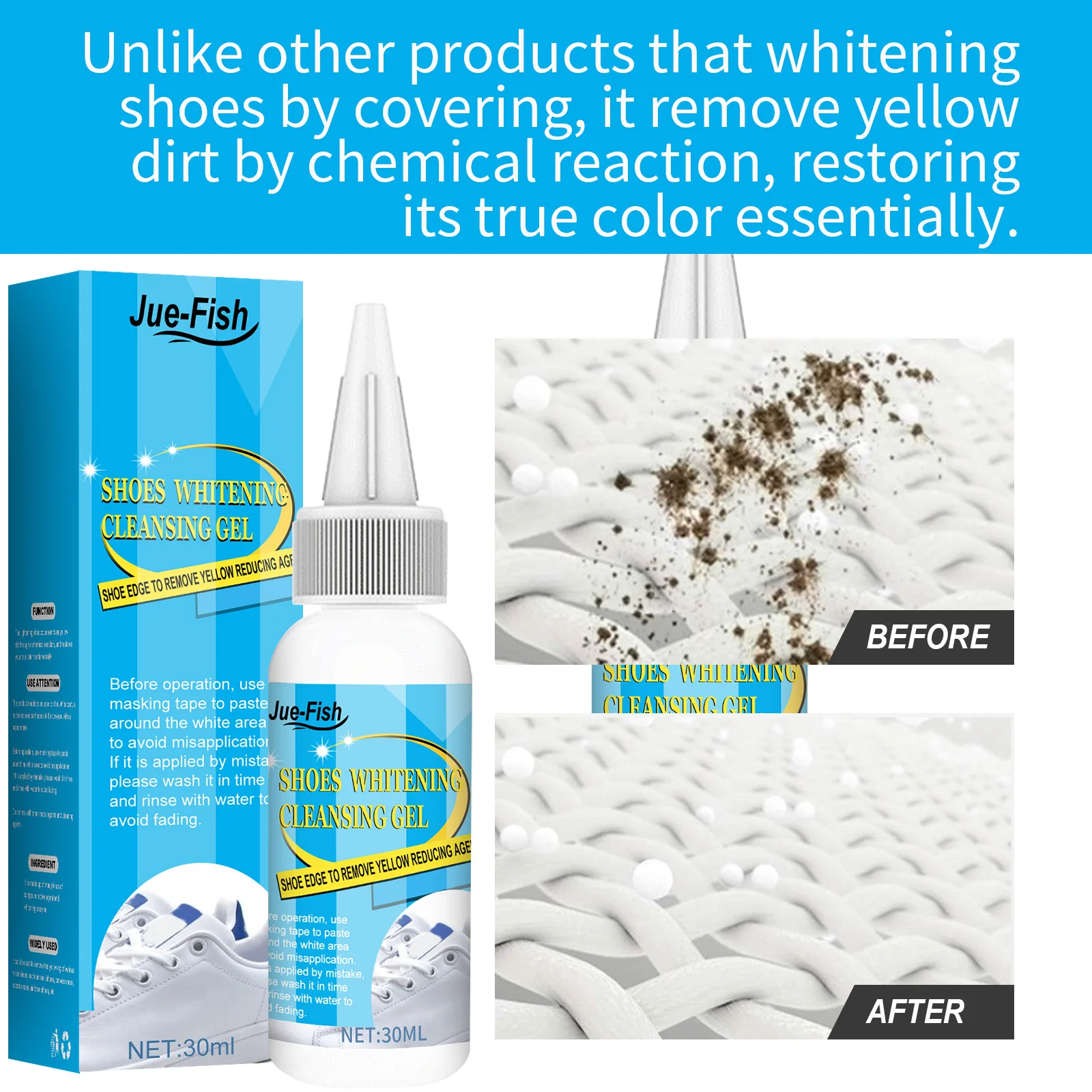 Jue-Fish White Shoe Cleaning Artifact Cleaning Agent Decontamination Yellow Edge Removable Shoe Shine Agent Shoe Edge Oxidant