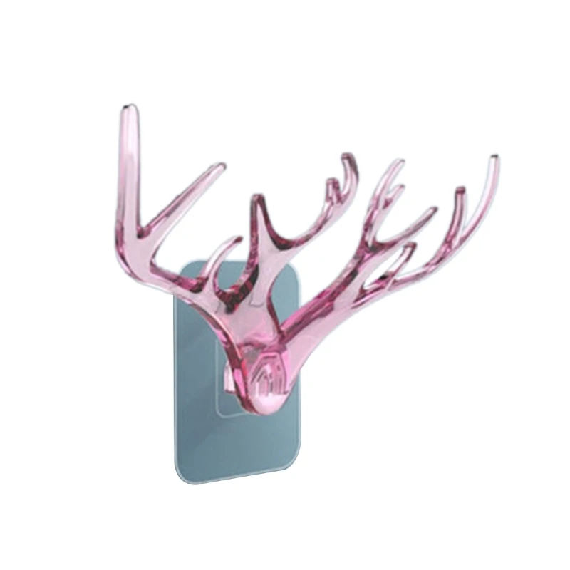 Three-dimensional Traceless- Antler- Hook Nordic- Wall Decoration Self Adhesive Hook Novel Deer Head Wall Key Wall Hook