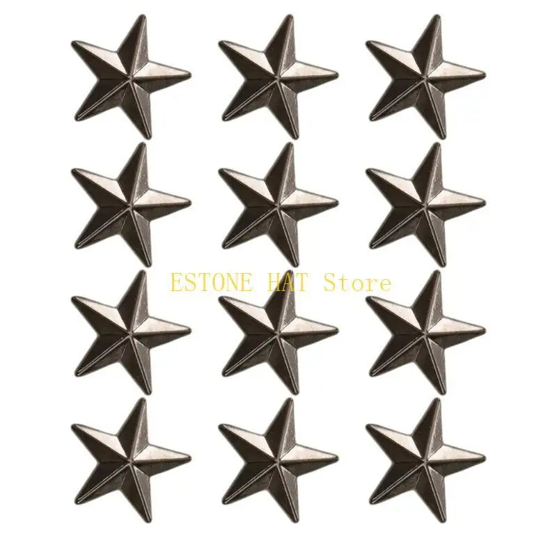 49MF 12lots Alloys Star Lapel Pin New Metal Five-pointed Star Badge Lapel Pin for Various Occasion