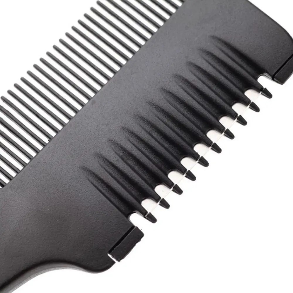 High Quality Hair Dresser  Black Handle Hair Razor Comb Double Sides DIY Trimmer with Blades Hair Cutting Thinning