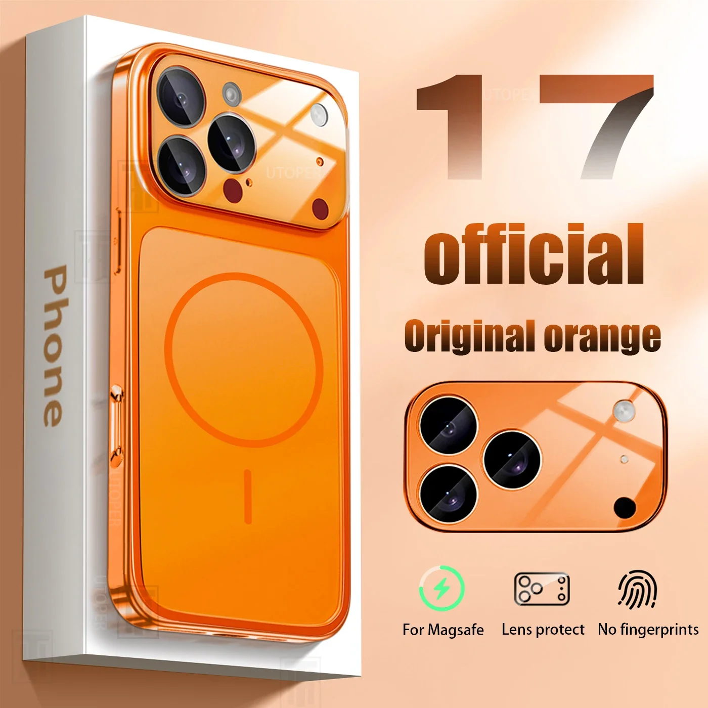 Lente in vetro con cornice grande di lusso Proteggi nuova custodia per telefono per iPhone 17 Air 16 15 14 13 Pro Max 17 Pro Magsafe Cover rigida per PC magnetica