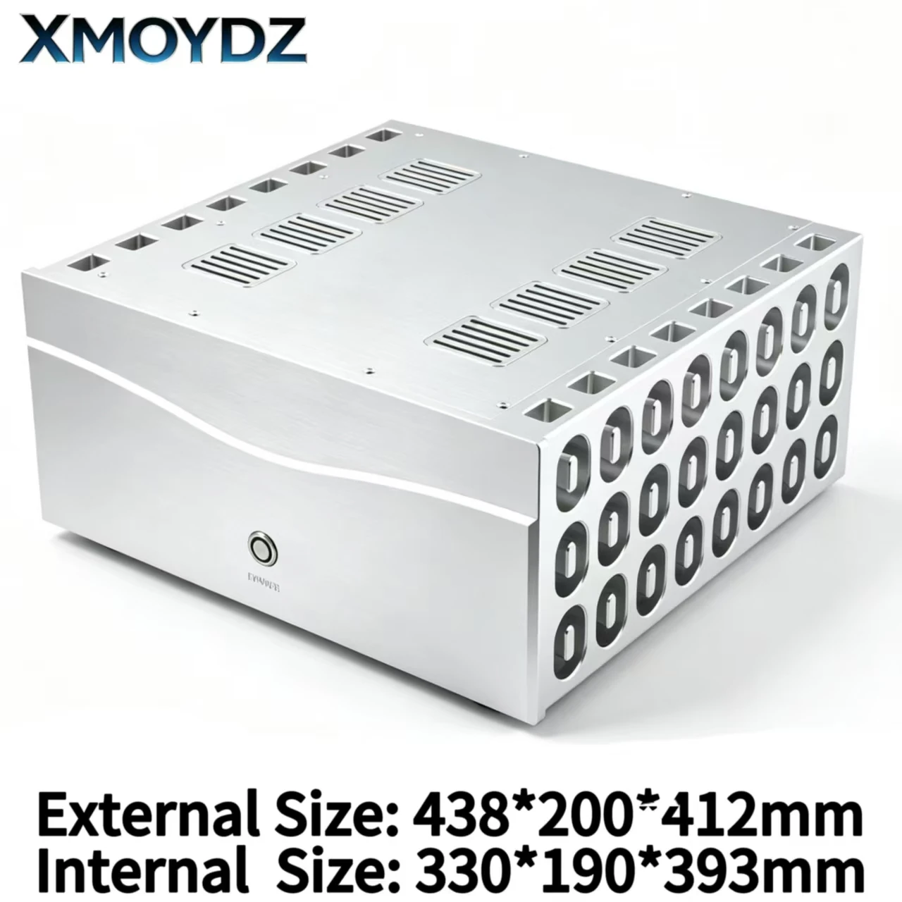 Power Amplifier Chassis Full Aluminum Alloy Class A Rear Stage Dual Heat Dissipation 4420 CNC HiFi Audio Enclosure DIY Amp Case