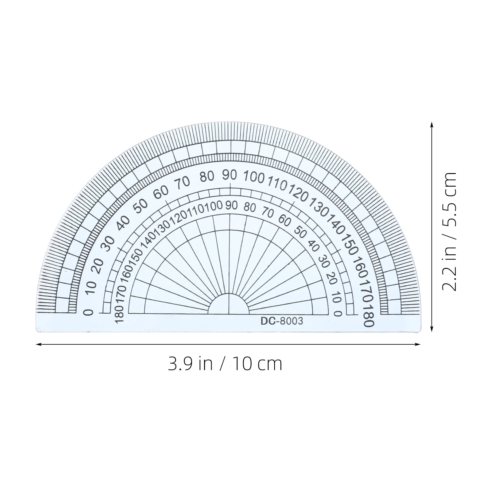 20Pcs Angle Measurement Protractors Transparent Plastic 4 Inch 10cm 180 Degrees School Office Student Math Rulers