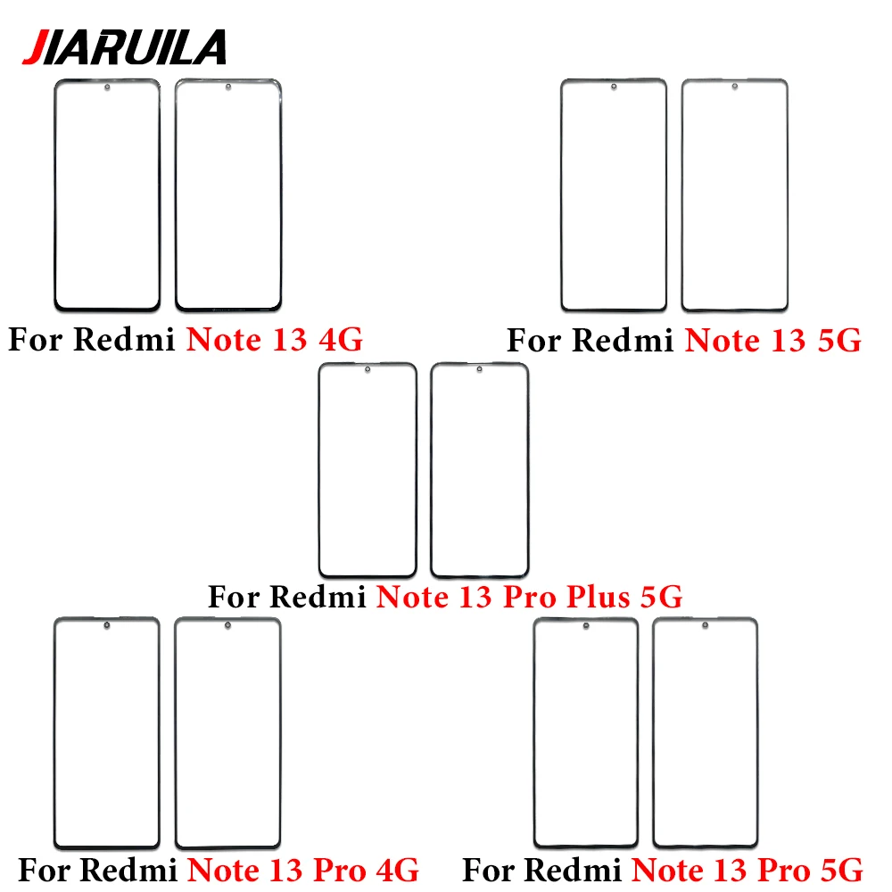 1Pcs New For Xiaomi Redmi Note 13 Pro Plus 5G 4G LCD Touch Screen Panel Front Outer Glass Lens With OCA Glue Replacement