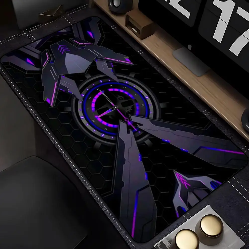 Large XXL Gaming Mouse Pad Desk Mat Keyboard Pad Purple Neon Sci-fi Spaceship Hexagon Non Slip  E-Sports Gaming Setup mousepads