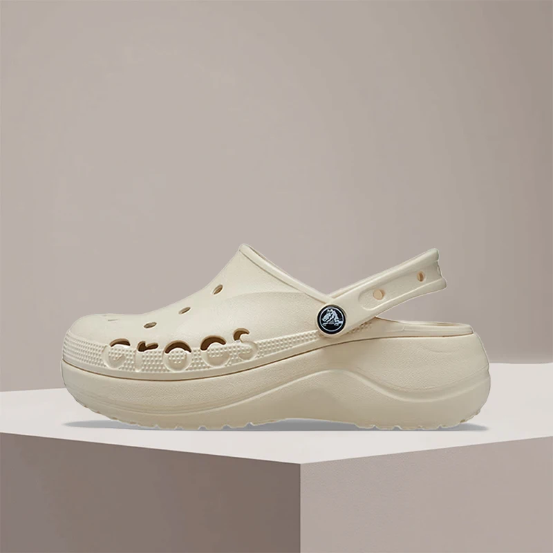 Crocs Classic Mega Crush Clog Winter White Non-Slip Casual Premium Durable Perforated 4.1cm Women Sandal Lightweight 208186-11S