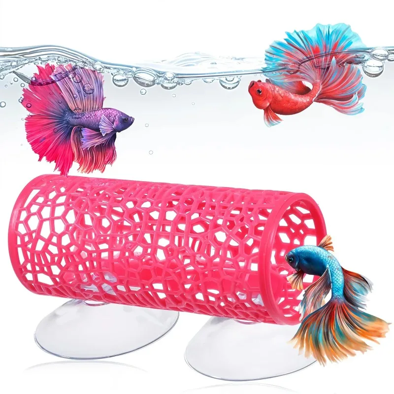 Aquarium Fish Tunnel Toys Betta Fish Tunnel Hideouts & Playground Caves for Betta Guppies & Bottom Feeders