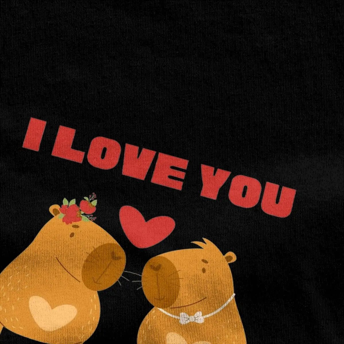 Fun I Love You My Cappy Quote T-Shirt Animal Harajuku T-Shirt Short Sleeve Y2K Tshirt Pure Cotton Round Neck Plus Size Top Tees