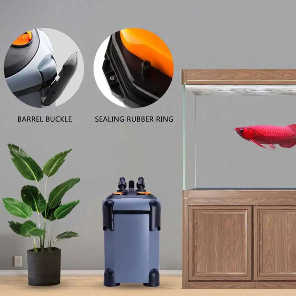 Filtro per acquario, barile del filtro, purificazione dell'acqua tre in uno, sterilizzazione e filtro multistrato silenzioso