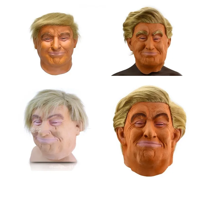 

Trump Latex Full Head Face Human Mask for Mask Festival Halloween Easter Costume Party Donald Trump Presidential Cosplay Fans