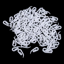 Pactical 100Pcs White Hanging Curtain Hook Hanger Ring Loop Clip Glide Convenient Curtain Accessories White Household