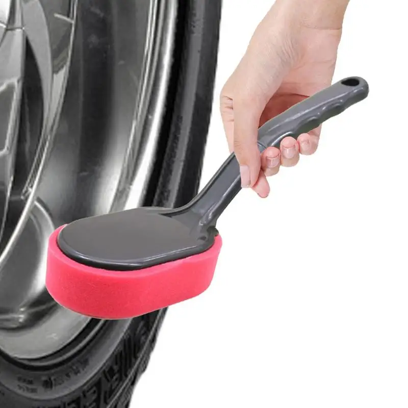 

Car Sponge Brush Tire Dressing Applicator Pad With Long Handle Tire Brush Wheel Dressing Applicator Acid And Alkali Resistant