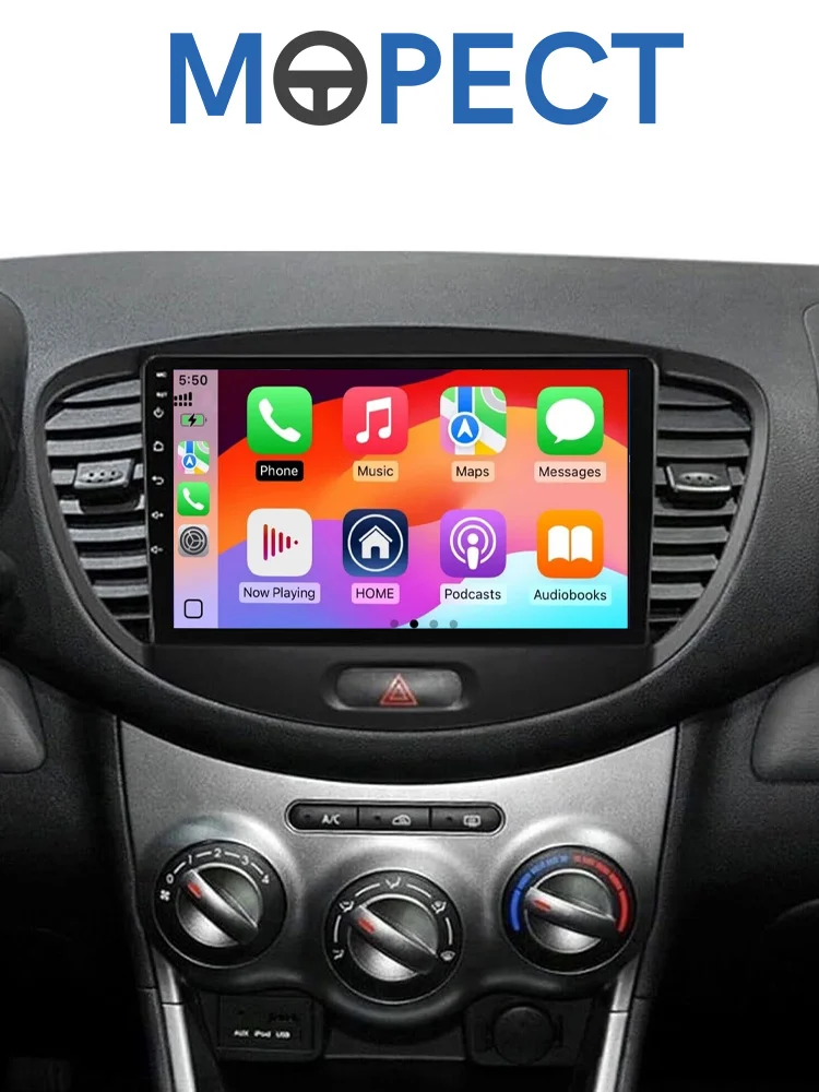 Hyundai I10 2007-2013 2 Din Autoradio Bluetooth 9 inch 2GB+64GB Autoradio BT Android 15 GPS FM/AM CarPlay WiFi GPS Navigatie - afbeelding 2