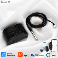 12V 24V 220V 1 Relay Tuya Smart Switch With Temperature Sensor Wifi Module Thermostat Data Monitoring RF433 Remote Control Alexa