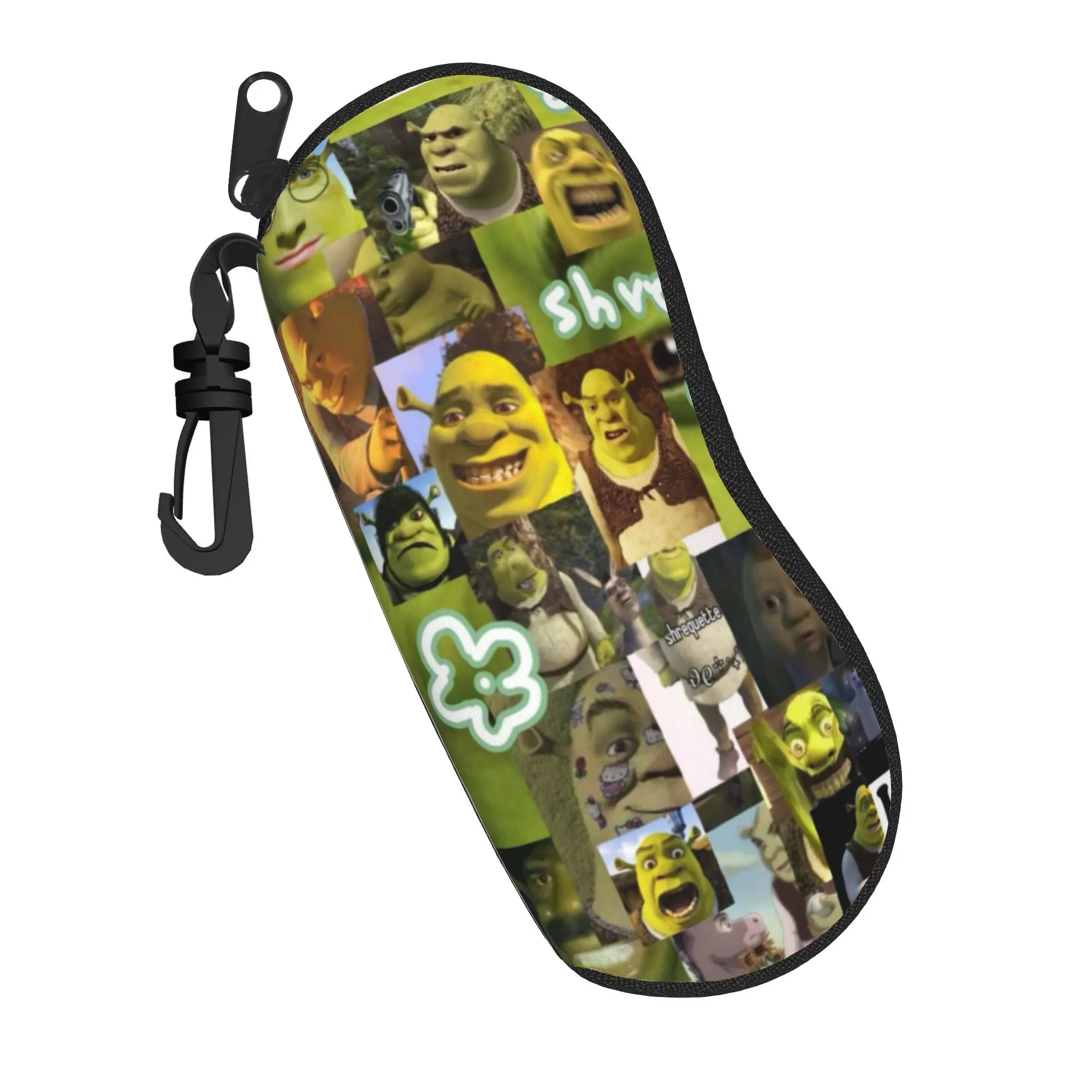 Harajuku Funny Shreks Meme Glasses Case Lightweight Zipper  Glasses Storage Box Anti-Pressure Eyewear Container