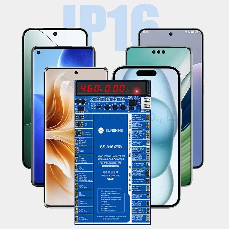Dispositivo de ativação de carregamento ultra SUNSHINE SS-916 para IP 6-16PM Android ativar ferramenta de detecção de tensão de corrente de bateria