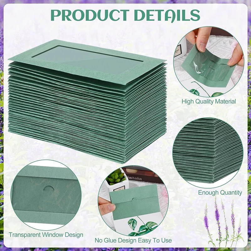 Bolsa de sobres con ventana verde salvia, 50 Uds., 10x6cm, papelería de negocios, postal, caja de regalo, embalaje, sobre de carta, invitación de boda