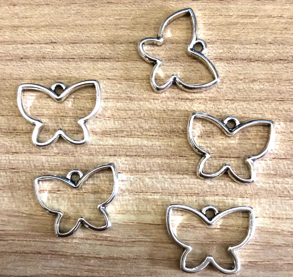 

35pcs 18*14mm DIY accessories Alloy metal hollow butterfly design pendants for handmade HW2772
