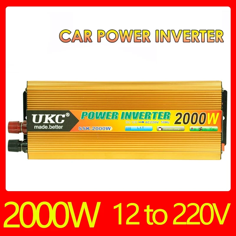 Inverter 12V To 220V Pure Sine Wave Inverter 12v 220v 2000 1000 500W DC To AC Portable Auto Converter Car Solor Inverter