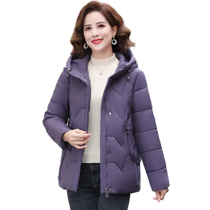 2024 Thick Parkas Quilted Padded Women's Jacket Aviator Female Coats Retro Embroidery Snow Coat Loose Female