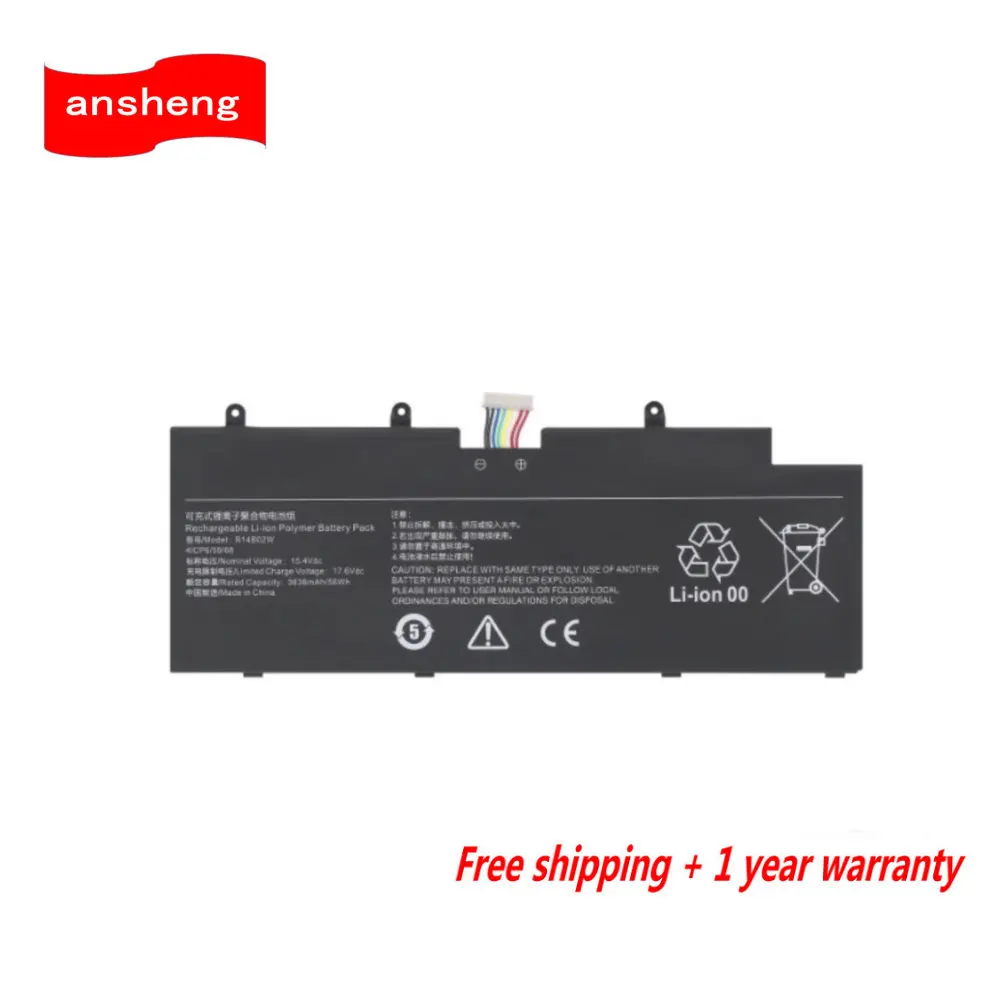 

15.4V 56Wh R14B02W Laptop Battery For Xiaomi Mi RedmiBook Pro 14 2021 2022 RMA2201-AG XMA2006 BJ DJ AJ FJ AB BB CJ BA BJ RJ