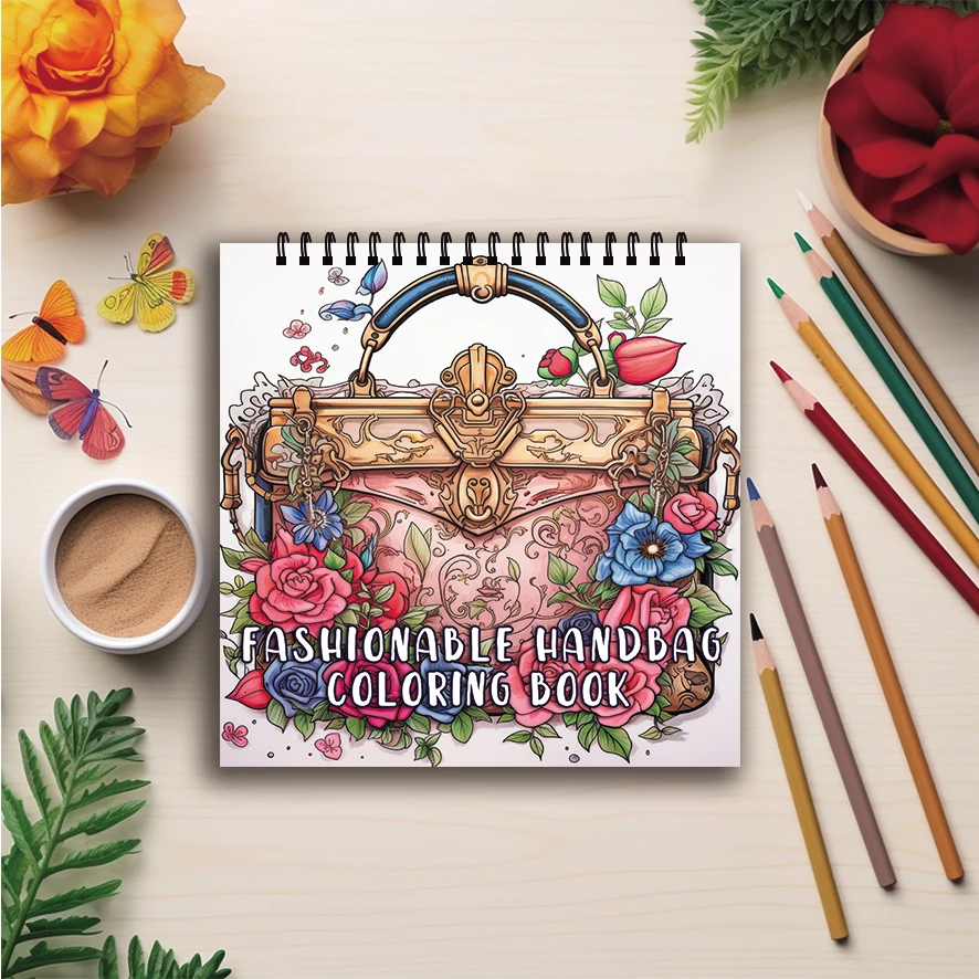 Coloring Book - 7.87x 7.87 Inch 32 Pages Fashion Clutch Coloring Book - Perfect Gift for Family or Friends