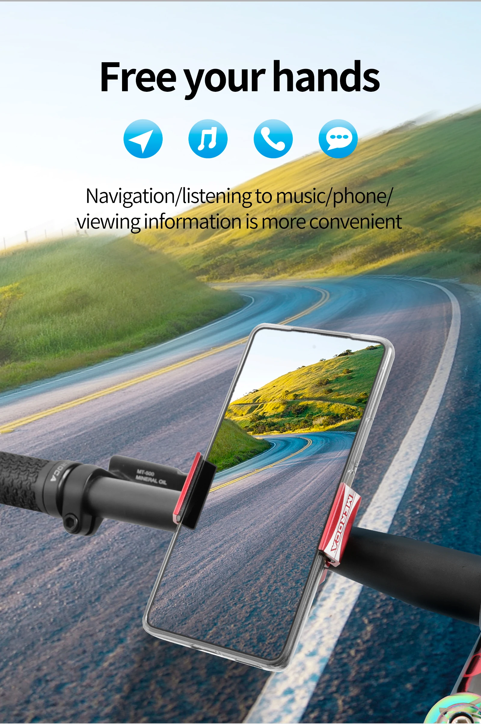 MEROCA Fahrrad-Handyhalterung kann um 360° gedreht werden ° Versteckter, ultraleichter MTB-Rennrad-Telefonhalter aus Aluminiumlegierung – Detail 7