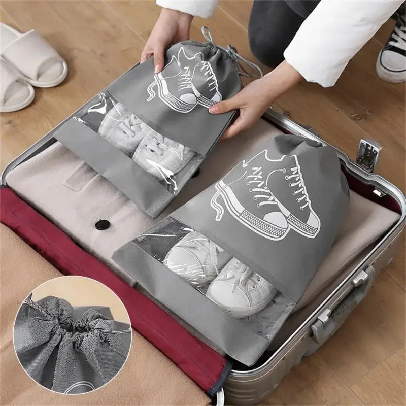 Sac de rangement étanche pour chaussures, sac de voyage portable, sac de Cisco non tissé, vêtements de poche classifiés, 5/10 pièces