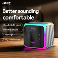 Acer Osk254 Portable Mini Wireless Bluetooth Speaker with 1200Mah Large Battery and Stereo Sound, Supports Tf Card and Fm Radio Function, Powerful Bass, with Ambient Light, a Must-Have for Camping and Outdoor Parties