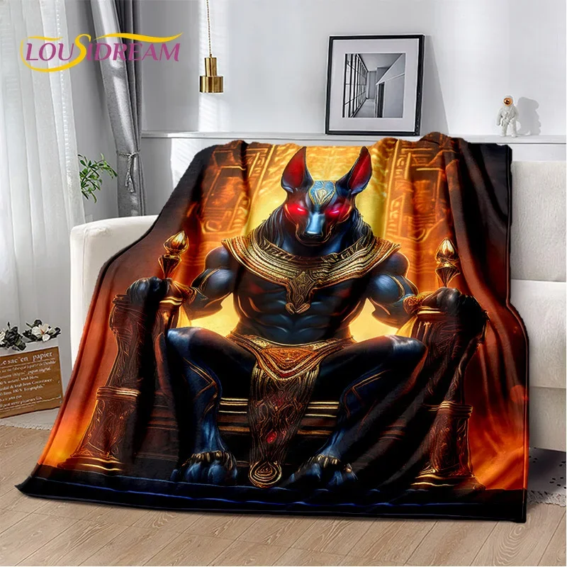 3D Ancient Egypt Death Anubis Pharaoh Horus Mythology 2025 Soft Blanket,Soft Throw Blanket for Home Bedroom Bed Sofa Cover Child