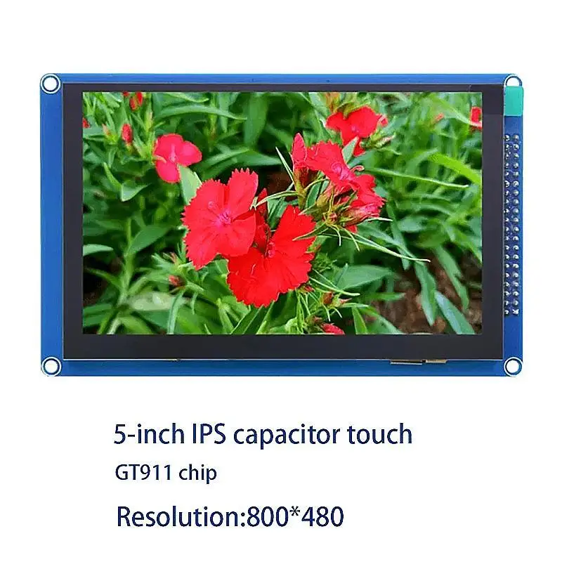 Imagem -04 - Paralelo Tft Lcd Module Display Screen Painel de Toque Capacitivo Resistivo Chip Gt911 Xpt2046 800x480 480x272 50 Polegadas 43 Polegadas