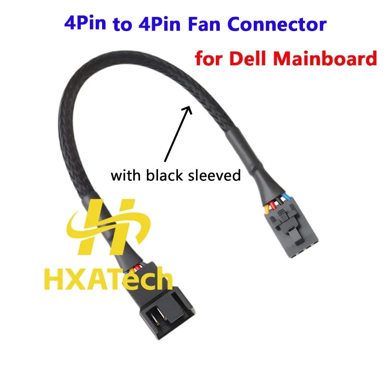 HXATech - Sleev Ed 4Pin to 4Pin Fan Connector Adapter Converter with CRJ Locking Adapter 4pin PWM Extension Cable for DELL