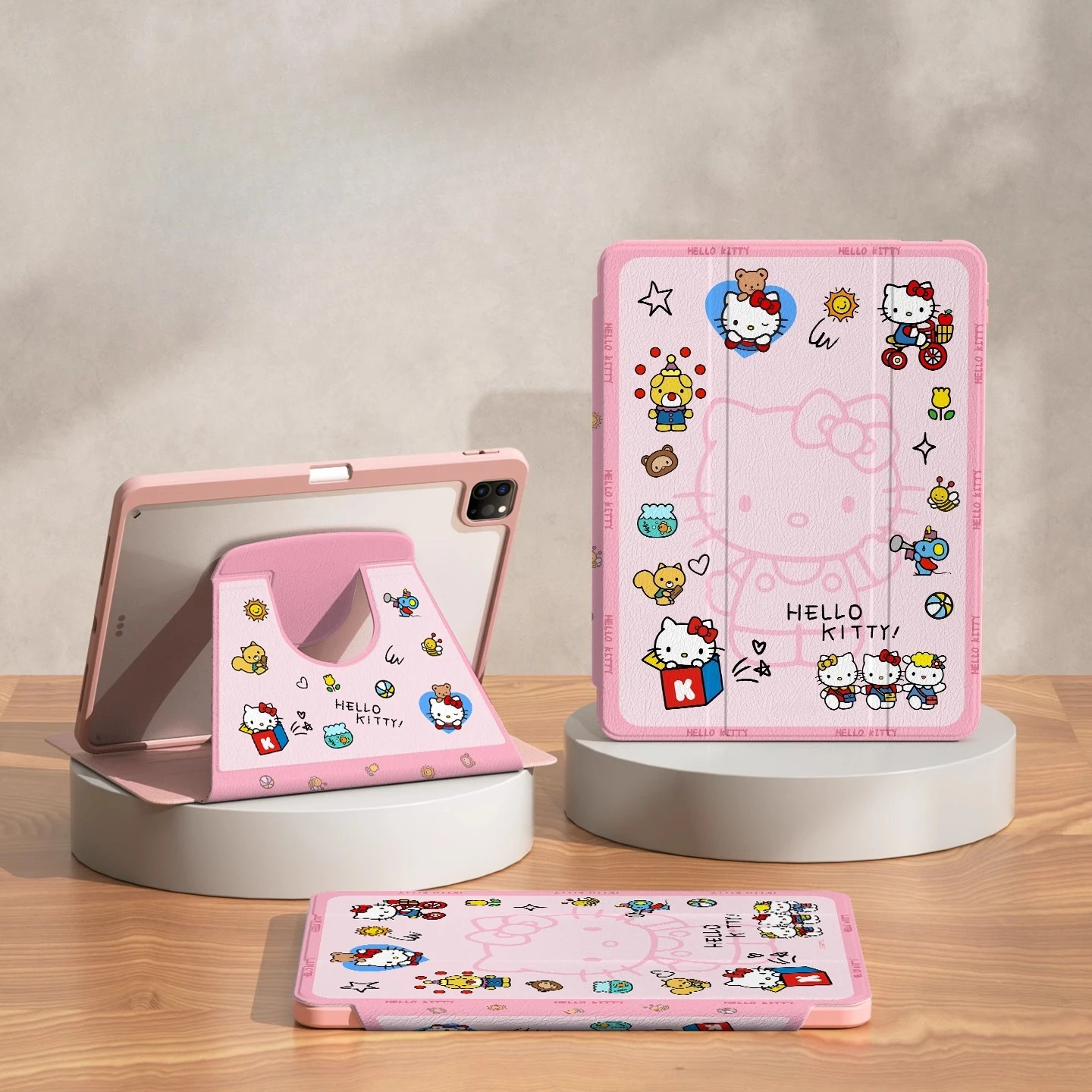 سانريو هالو كيتي لجهاز iPad حافظة آيباد كيس فوندا آيباد A16 برو 10th 11th Gen حافظة تابلت Air 4 5 6 Mini 6 7 حامل غطاء حماية