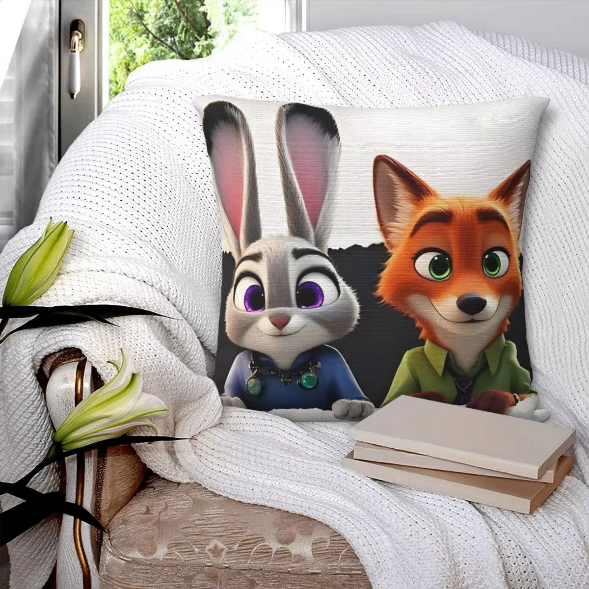 حافظة وسادة على شكل شخصية كرتونية من Zootopia تستخدم لجميع الأغراض، تصميم ناعم ومتين، طباعة مادة قابلة للتنفس #2