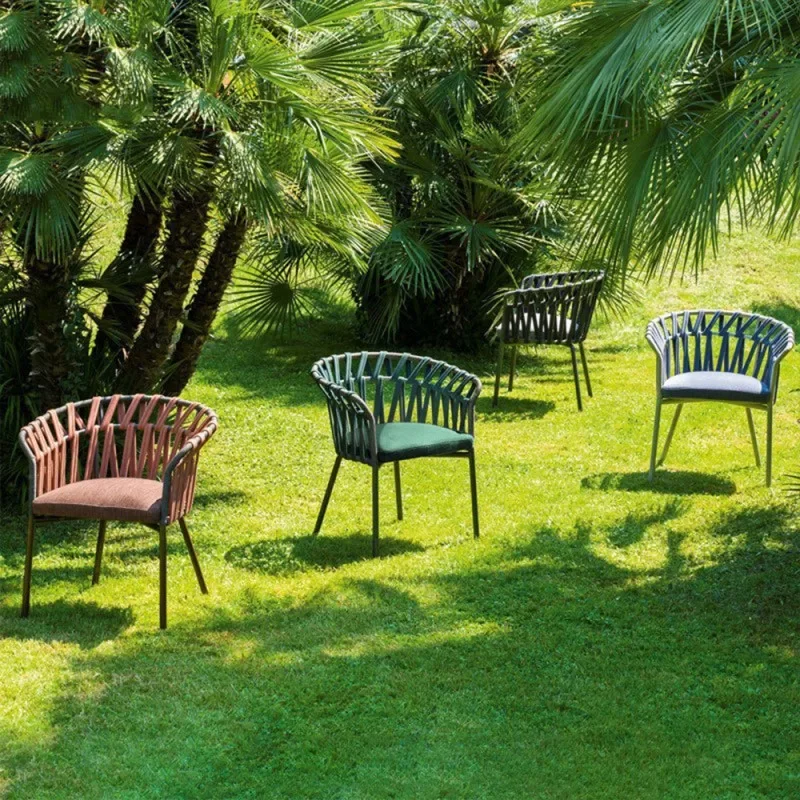 

Outdoor Luxury Dining Set: Oval White Table+Rattan Weave Chairs, Weather-Resistant, Patio/Coastal Balcony Furniture