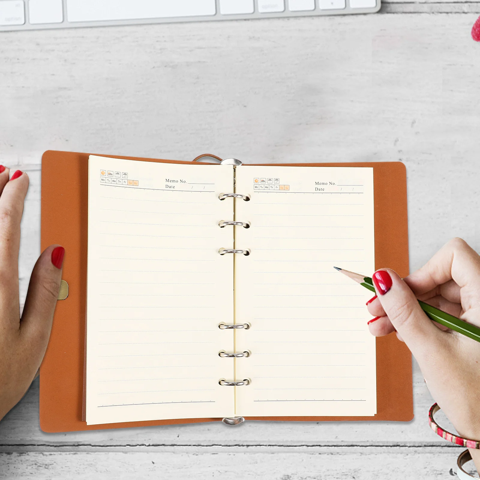 

Loose-leaf Notebook Diary Notepad Hiking Journal Daily Schedule Writing Multifunctional Brown Travel Planner Portable Business