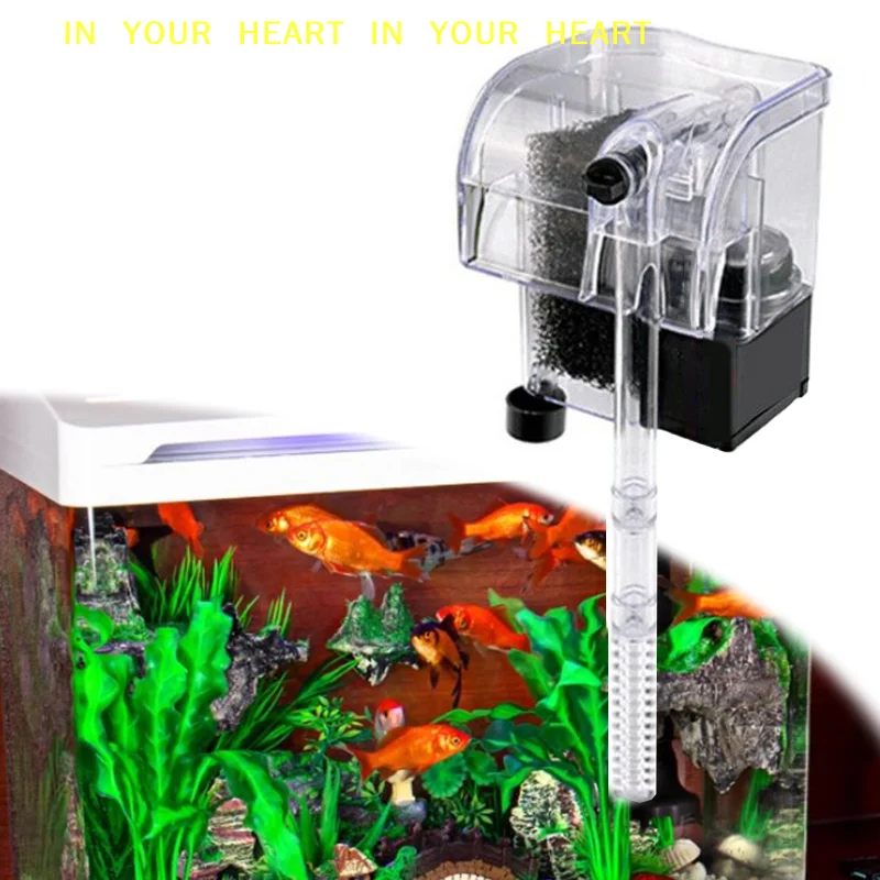 【X】3 In 1 Small Aquarium Filter Small Tank Filter Suspension Oxygen Pump Water Purifier