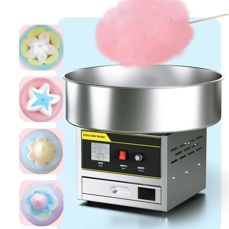 

Cotton candy machine stall with fully automatic electric colored fancy brushed electric heating cotton candy making machine