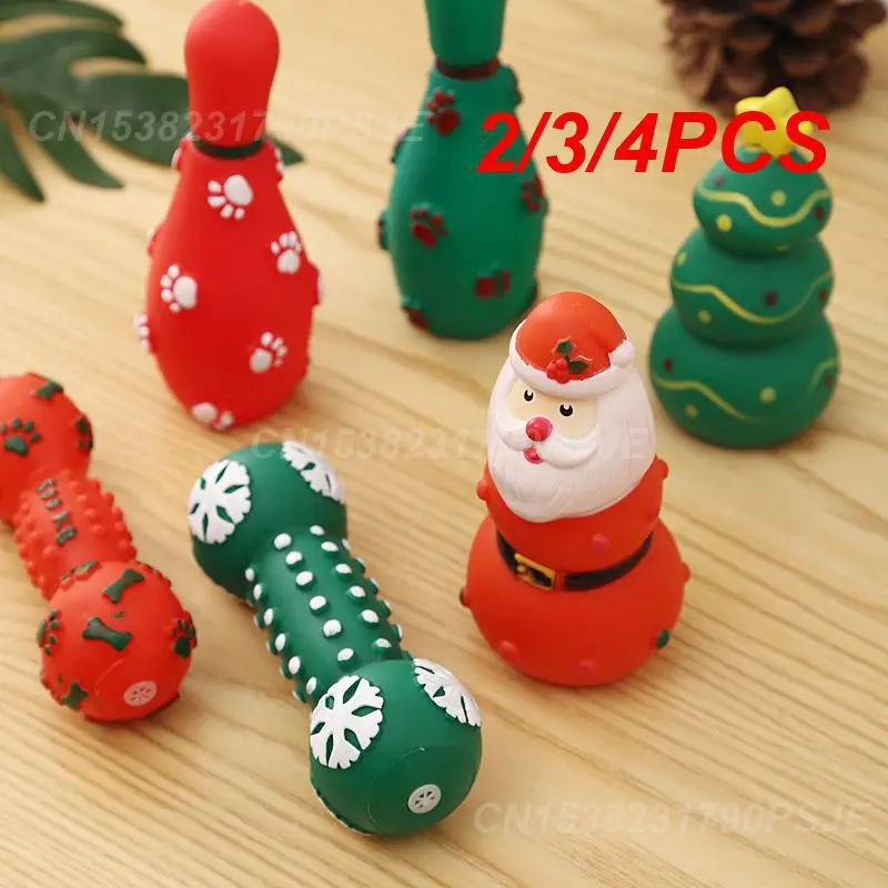 2/3/4PCS Durable Toys Inspire Curiosity Durable Rubber Toys Dog Christmas Gift Vinyl Sound Toy Very Suitable For Grinding Teeth