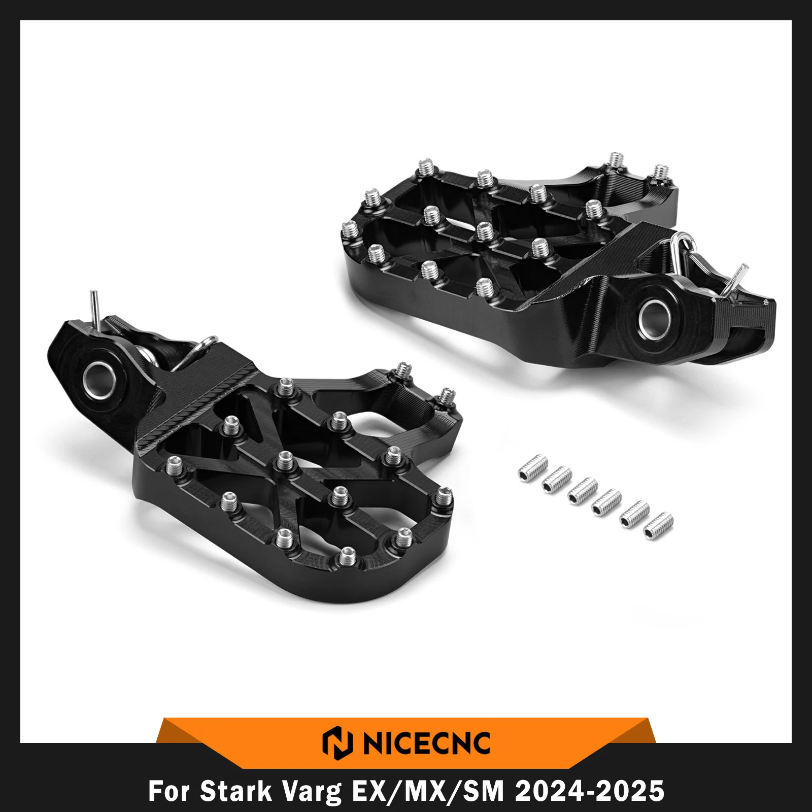 NICECNC 2024-2025 For Stark Varg EX For Stark Varg MX SM Motocross Forged Foot Pegs Footrests Extender Electric Dirt Bike