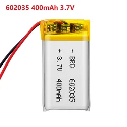 602035 400mAh 3.7V Rechargeable Lithium polymer Battery For MP3 MP4 MP5 GPS Toy DVD Bluetooth Headset Speaker Mouse LED Lamp