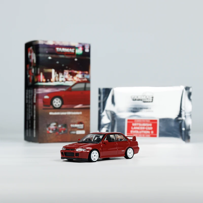 Tarmac Works 1:64 modelo de carro Lancer GSR Evolution II coleção de veículos fundidos em liga - vermelho